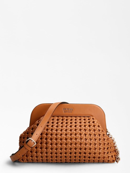 Bolso De Mano Trenzado Sicilia Marron Guess