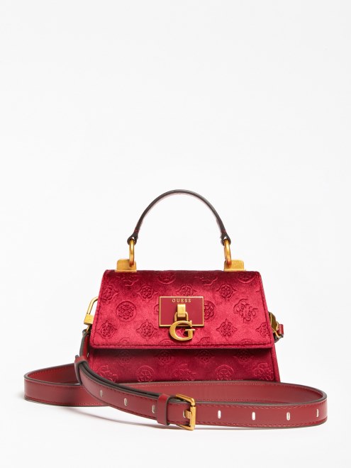 Minibolso De Mano Guess Stephi De Terciopelo Rojo