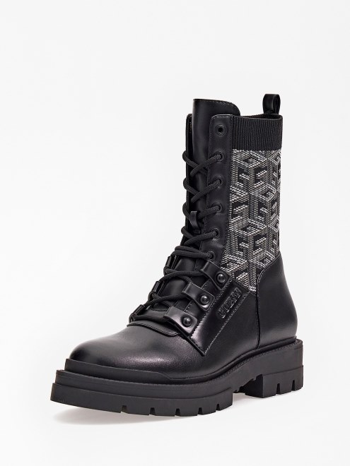 Botas Militares Odalis Con Logo De G Cube Negras Supongo