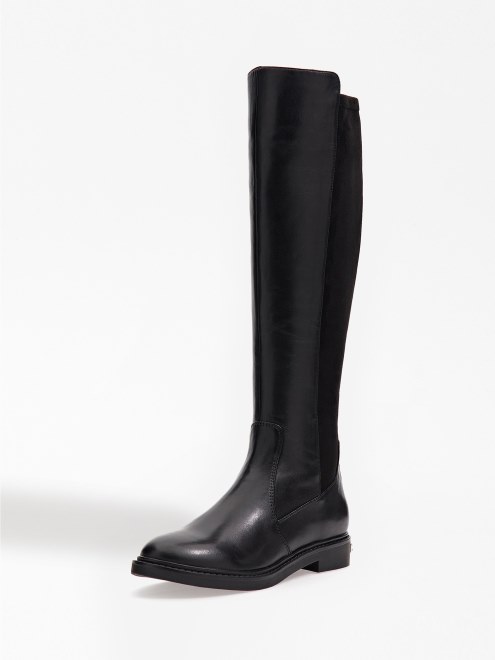 Botas Altas Faeya De Piel Sintética Negras Guess