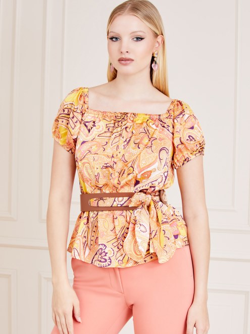 Top Amarillo Con Estampado De Guess Marciano