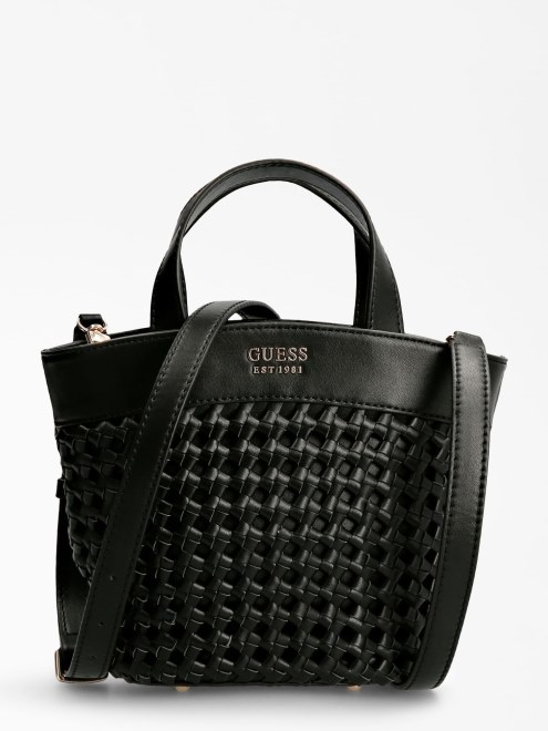 Shopper Sicily Trenzado Mini Guess Negro