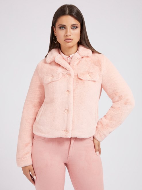 Chaqueta De Piel Sintetica Adivinar Rosa