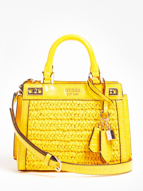 Bolso Katey Rafia Mini Amarillo Guess