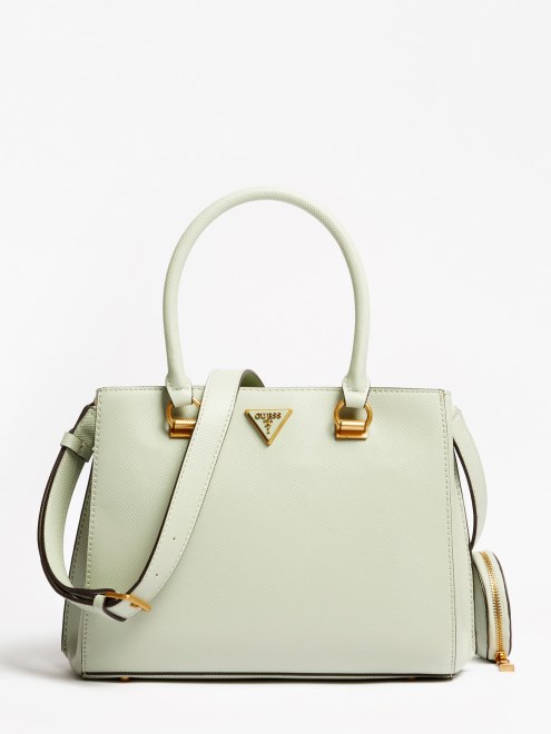 Bolso De Mano Guess Alexie Saffiano Verde