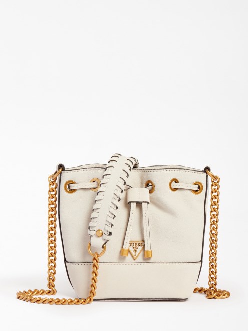 Bolso Bombonera Mini De Ante Kaoma Blanco Guess