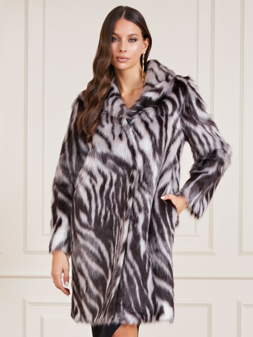 Abrigo De Piel Sintetica Guess Negro Multi Marciano