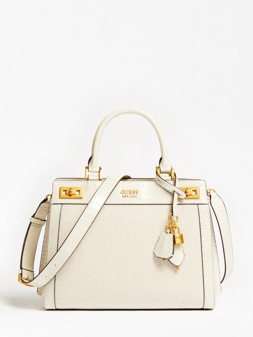 Bolso De Mano Con El Logo De Guess Katey Blanco