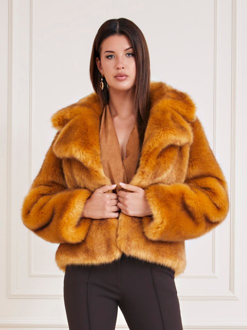 Chaqueta De Piel Sintetica Marciano Beige Adivinar