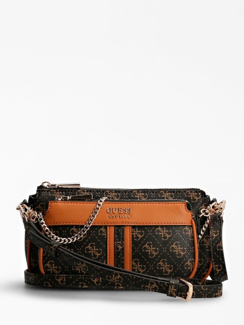 Guess Kasinta 4g Logo Mini Bandolera Marrón Oscuro