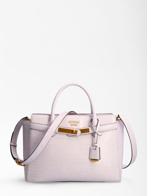 Bolso De Mano Guess Lila Con Estampado De Cocodrilo Enisa