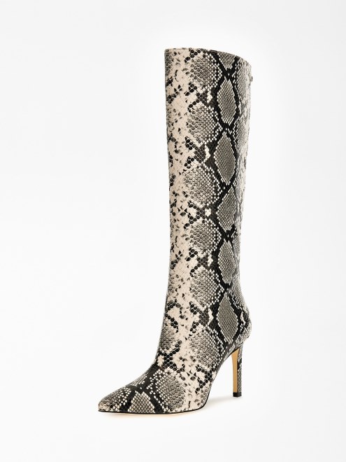 Botas Altas Dayton Negras Con Estampado De Piton Guess