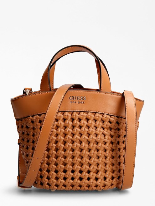 Sicily Shopper Trenzado Mini Guess Marron