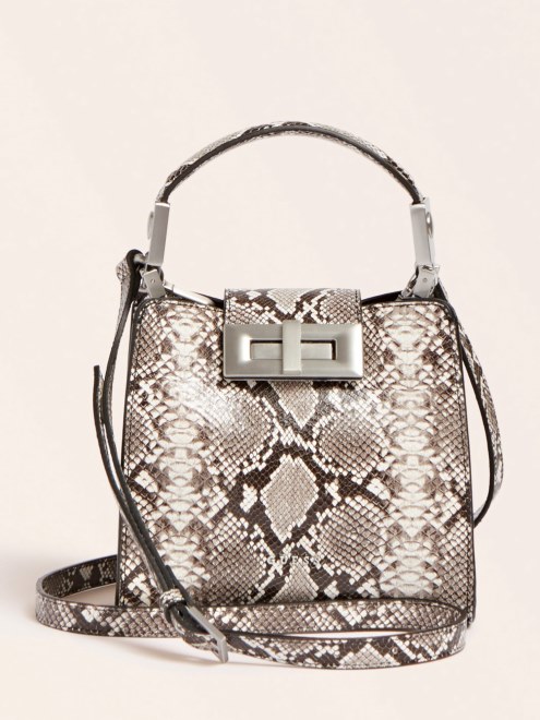 Bolso De Mano Guess Blanco Monia De Piel Auténtica