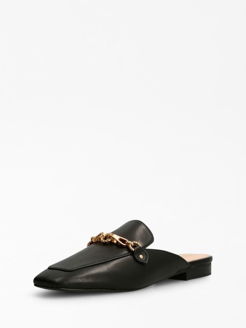 Marisa Mezcla De Cuero Sabot Negro Guess