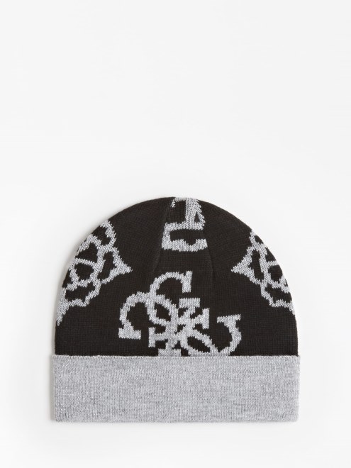 Gorro Negro Con Logo De Guess 4g Y Peonia