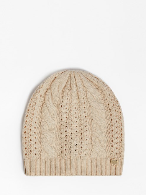 Gorro De Punto Color Crema Adivinar