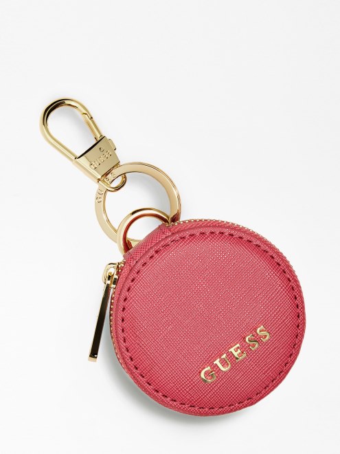 Guess Llavero De Espejo Saffiano Fucsia