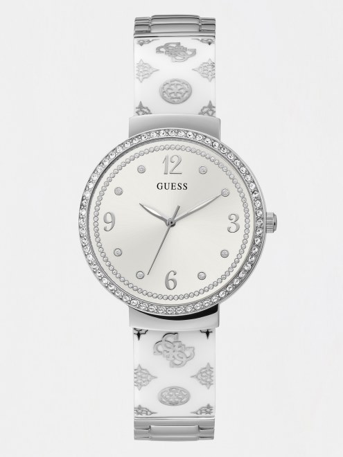 Reloj Analogico Con Logo Plateado Adivinar