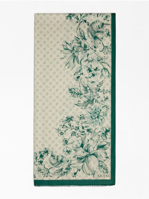 Bufanda Floral Adivina Verde