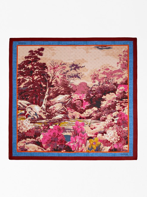 Estampado De Paisaje Kefiah Supongo Burdeos