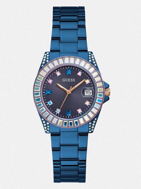 Reloj De Cristal Adivinar Con Funcion De Fecha Azul