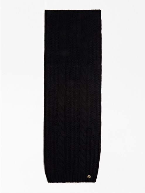 Guess Bufanda De Punto De Ochos Negro