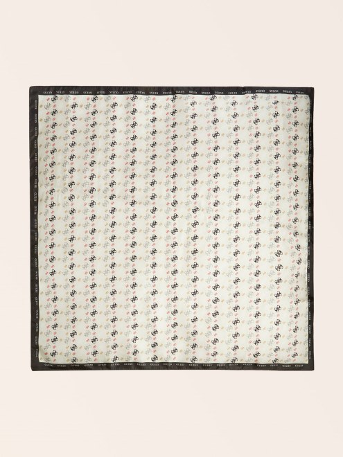 Pañuelo De Seda Con Estampado De Logotipo 4g Negro Guess