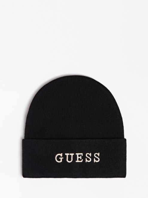 Gorro Con Logo Bordado Guess Negro