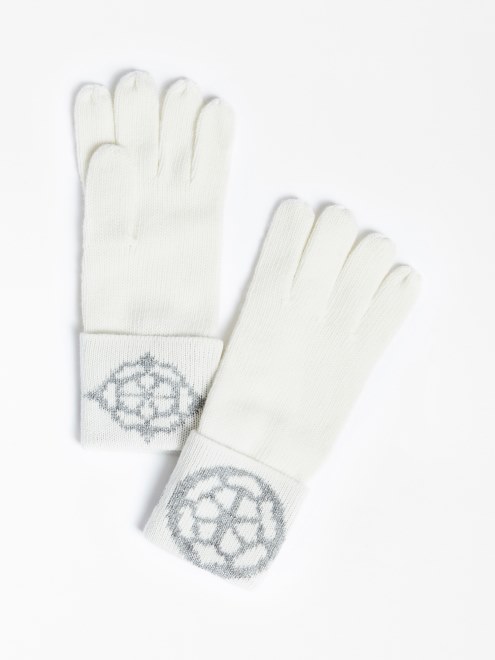 Guantes Blancos De Punto De Conjetura