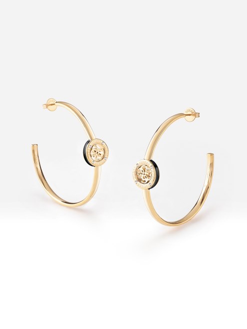 Guess Negro Multi 4g-loop-pendientes