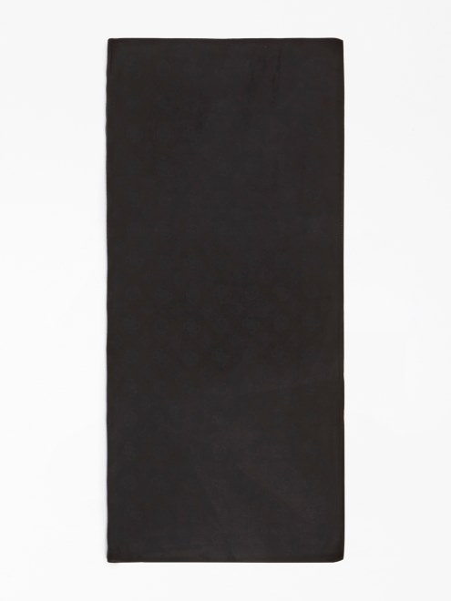 Bufanda De Jacquard Con Logotipo De Peonia Negra 4g