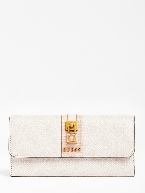 Ginevra 4g Logo Maxi Billetera Crema Adivinar