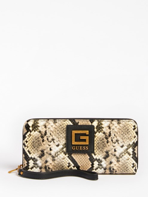 Cartera Maxi Con Estampado De Pitón Alva Guess Multi Beige