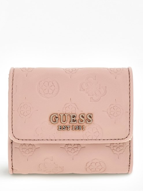 Minicartera Rosa Con Logo En Relieve De Abey Guess