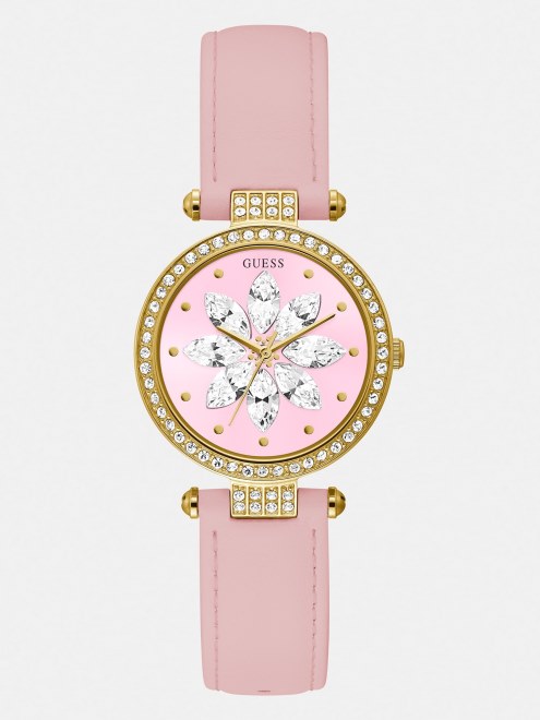 Reloj Analogico De Cuero Plateado Adivinar