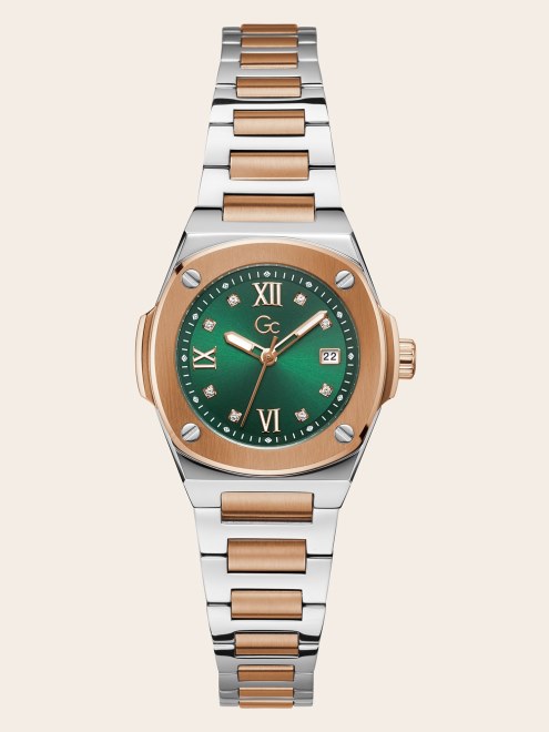 Reloj Guess Gc De Acero Con Función De Fecha Plateada