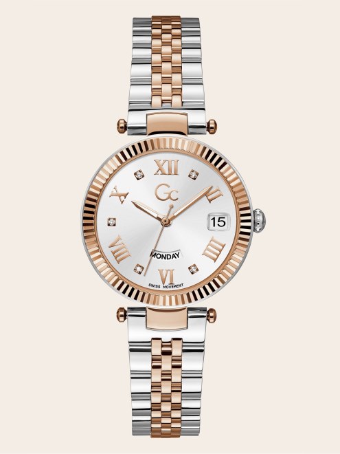 Reloj De Cuarzo Gc Con Calendario Adivinar Oro Rosa