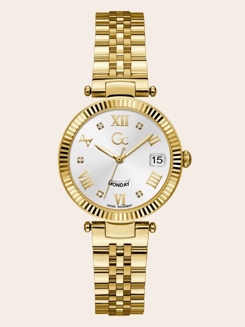 Reloj Con Calendario De Cuarzo Gc De Oro Rosa Guess