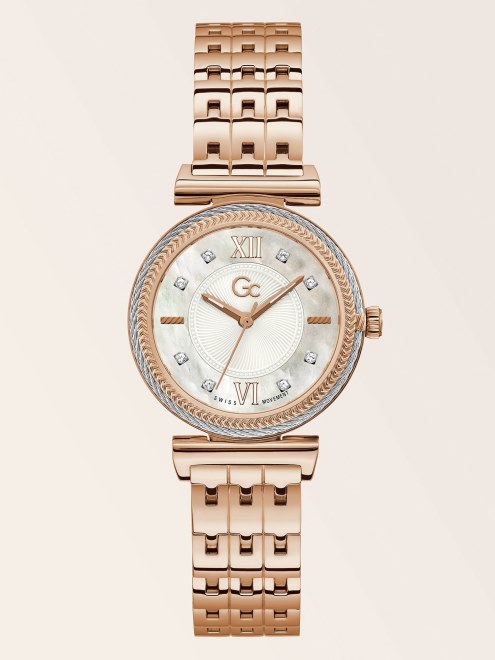 Reloj Analógico Guess Gc Crystal Oro Rosa