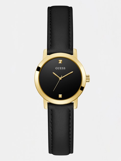 Reloj Analogico De Cuero Rosa Oro Adivinar