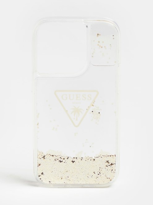 Funda Blanca Con Purpurina Para Iphone 14 Pro Guess