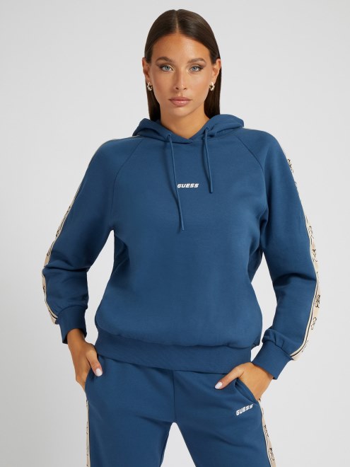 Sudadera Azul Con Cinta Del Logo De Guess