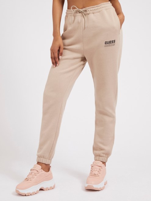 Jogger Con Logo Lateral En Beige Guess