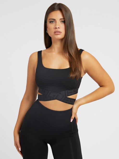 Logo Frontal Activo Top Guess Negro