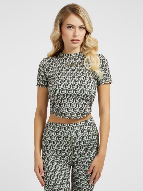 En Todo El Logotipo De G Cube Parte Superior Activa Adivinar Verde