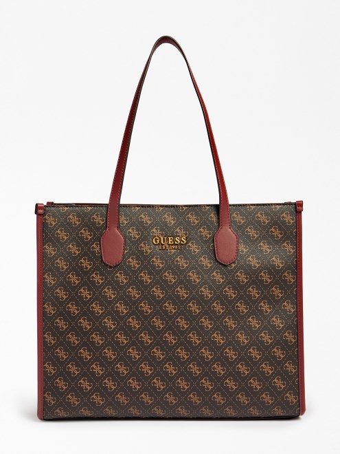 Bolso Shopper Negro Con Logo 4g De Guess