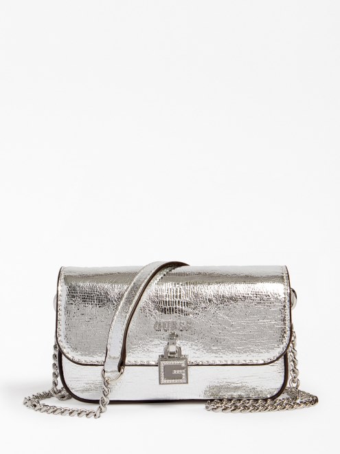 Minibolso De Hombro Plateado De Guess Frustrado Night Fall
