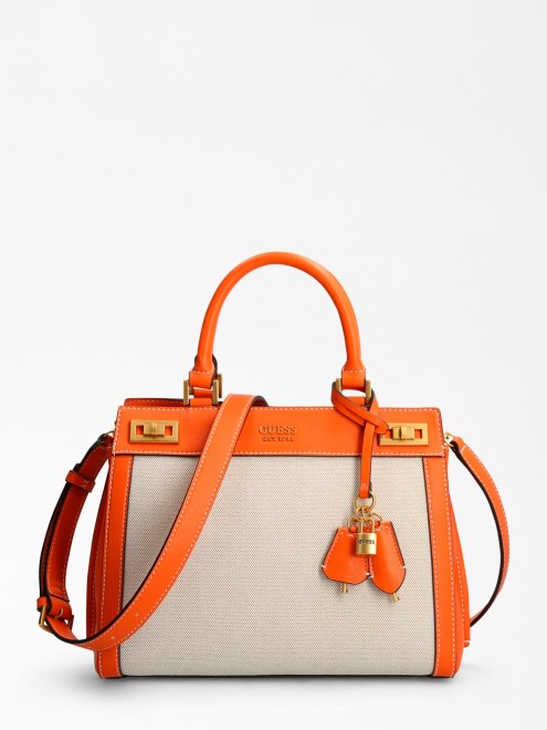 Bolso De Mano Guess Katey Logo Charm Naranja
