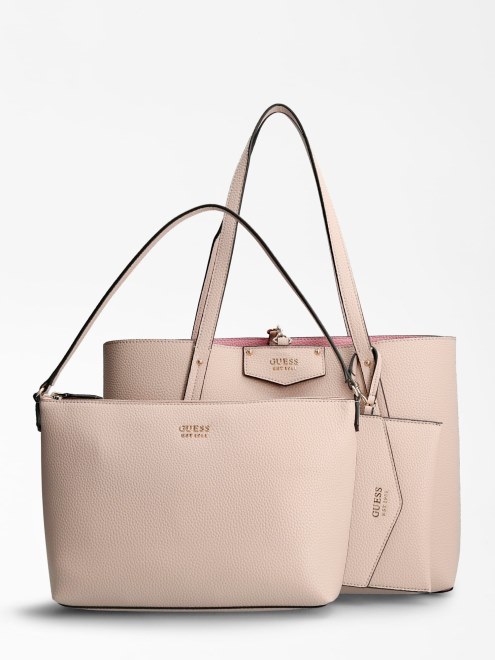 Bolso De Mano Shopper Guess Brenton Rosa Claro
